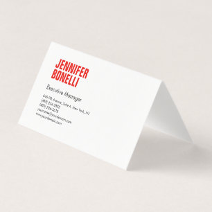 Cartão De Visita Profissional minimalista moderno ousado vermelho b