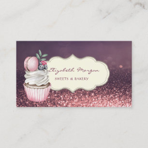 Cartão De Visita Profissional Moderno, Bokeh Brilhante, Cupcake Mac
