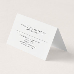 Cartão De Visita Profissional Moderno Branco Simples Minimalista Te