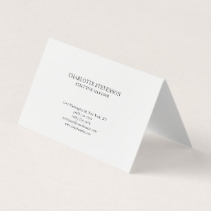Cartão De Visita Profissional Moderno Branco Simples Minimalista Te