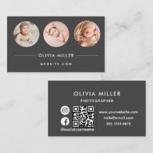 Cartão de visita profissional moderno com código Q