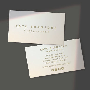 Cartão De Visita Profissional moderno de Cinza de prata minimalista