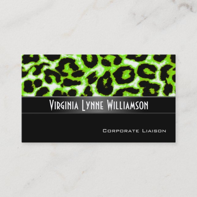 Cartão de visita Profissional Moderno de Leopardo  (Frente)