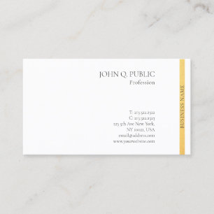 Cartão De Visita Profissional Moderno Elegante Dourado Branco Simpl