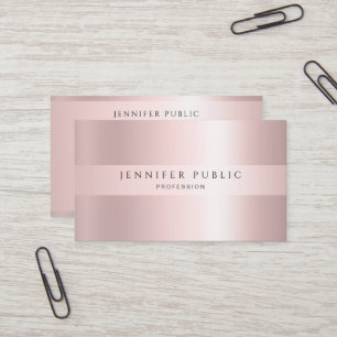 Cartão De Visita Profissional Moderno Elegante Rosa Dourado Luxuoso