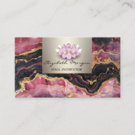 Cartão De Visita Profissional Moderno Encantador,Lótus,Mármore Burg