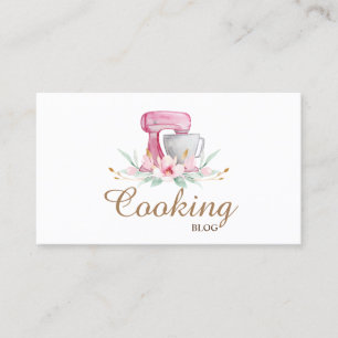 Cartão De Visita Profissional, Moderno, Misturador, Flor, Culinária