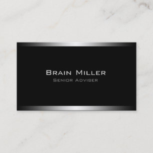 Cartão De Visita Profissional moderno preto simples