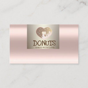 Cartão De Visita Profissional Moderno,Rosa Dourado,Rosquinhas,Papel