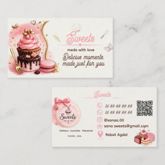 Cartão de Visita Profissional para Lojas de Doces