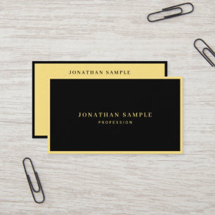 Cartão De Visita Profissional Preto & Dourado Luxo Elegante Grosso