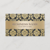Profissional preto & Dourado luxuoso do damasco
