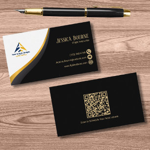 Cartão de Visita Profissional QR Code Elegante Pre