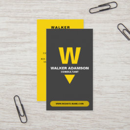 Cartão De Visita Profissional (QR monograma) Dourado e preto