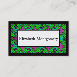 Cartão de visita profissional roxo & verde
