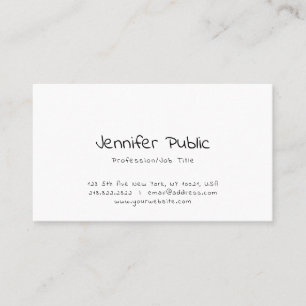 Cartão De Visita Profissional simples escrito à mão elegante