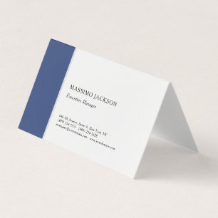 Cartão De Visita Profissional simples minimalista moderno azul bran