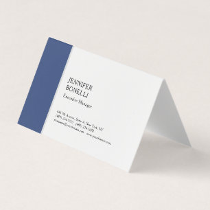 Cartão De Visita Profissional simples minimalista moderno azul bran