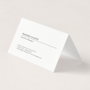 Cartão De Visita Profissional simples minimalista moderno papel fos