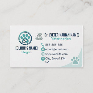 Cartão de Visita Profissional Veterinário