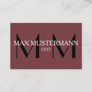 Cartão De Visita Profissionelle Monogramm Modern   Cenoura
