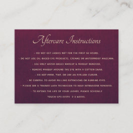 Cartão De Visita Profundo Púrpura ApósCare para Extensões Lash