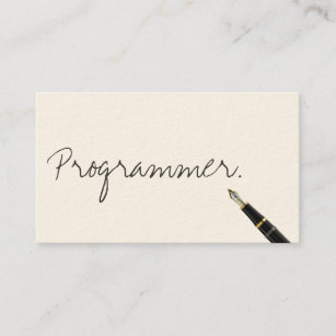 Cartão De Visita Programador - Script Simples de Manuscrito Profiss