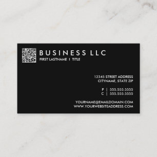 Cartão De Visita projete seu próprio código de QR: plain preto e