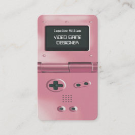 Cartão De Visita Projetista de Jogos de Console de Jogos Retro Rosa