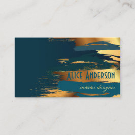 Cartão De Visita Projetista de jogos moderno de luxo teal elegante