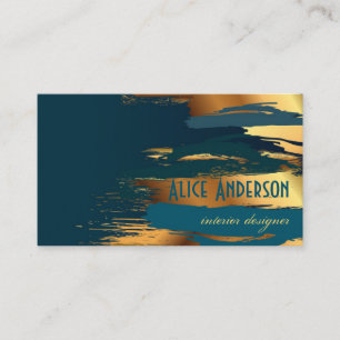 Cartão De Visita Projetista de jogos moderno de luxo teal elegante