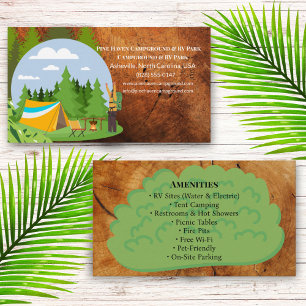 Cartão De Visita Projeto de Camping e Parque de RV ao Ar Livre