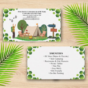 Cartão De Visita Projeto de Design de Negócios de Camping ao Ar Liv