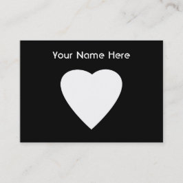 Cartão De Visita Projeto preto e branco do coração do amor