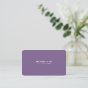 Cartão De Visita Promoção de Corretor Moderno simples roxo branco