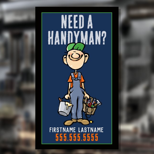 Cartão De Visita Promocional de Trabalho Odd do Handyman Reparman (Criador carregado)