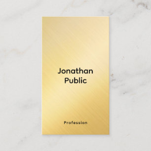 Cartão De Visita Promocional Elegante Modelo Elite Faux Dourado