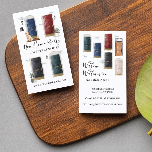 Cartão De Visita Propriedade Imobiliária de Portas Frentes de Aquar (Criador carregado)