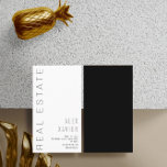 Cartão De Visita propriedade imobiliária negra<br><div class="desc">design moderno com uma cor branca simples e um texto preto. Você pode personalizar o texto e outros recursos,  incluindo a forma e o tamanho.</div>
