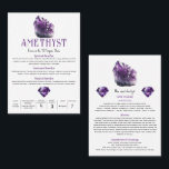 Cartão De Visita Propriedades metafísicas do cristal roxo Ametist<br><div class="desc">Personalize o que quiser.</div>
