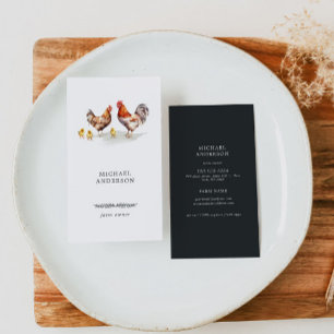 Cartão De Visita Proprietário de Fazendas de frango simples e minim