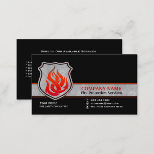 Cartão De Visita Protecção contra incêndios do protetor da chama