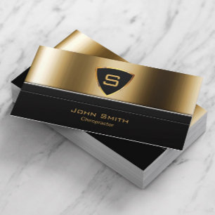 Cartão De Visita Protetor Dourado real do terapeuta da massagem do