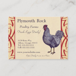 Cartão De Visita Proud Plymouth Rock Rooster Fazenda de aves