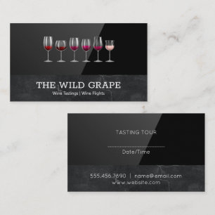 Cartão De Visita Provandos de vinho   Marble   Preto Alto-brilho