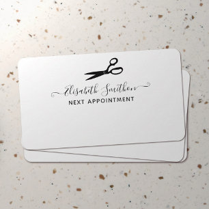 Cartão De Visita Próximo Compromisso de Stylist de Cabelo de Tesour