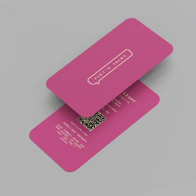 Cartão De Visita Psicóloga moderna da saúde mental - rosa (Modern Mental Health Psychologist Therapist Pink Business Card
)