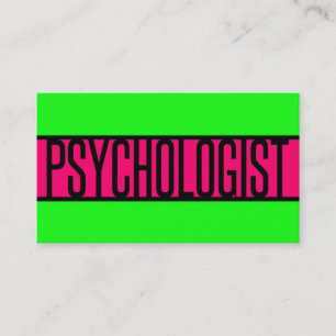 Cartão De Visita Psicólogo Neon Green e Hot Pink