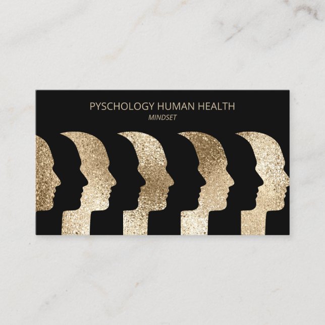 Cartão De Visita Psicólogo Rostos Humanos Mentalidade (Frente)