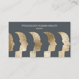 Cartão De Visita Psicólogo Rostos Humanos Mentalidade Sofisticada